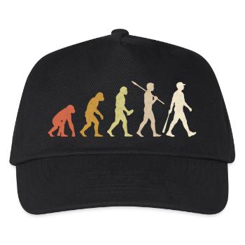 Baseball Evolution lustiges Baseballspieler-Geschenk - Kinder Basecap - Schwarz - Vorne