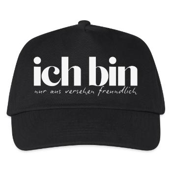 Ich bin nur aus Versehen freundlich - Kinder Basecap - Schwarz - Vorne