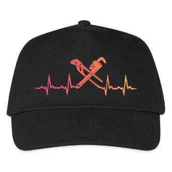 Heating Engineer Sunset Plumber's Heartbeat - Kids’ Baseball Cap - black - Front