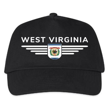 West Virginia Fan Shirt – Natur & Stolz - Kinder Basecap - Schwarz - Vorne
