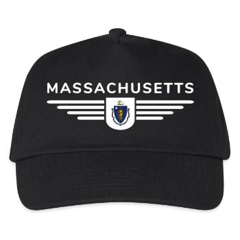 Massachusetts Fan T-Shirt – Stylisch & Einzigartig - Kinder Basecap - Schwarz - Vorne