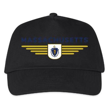Massachusetts Fan T-Shirt – Stylisch & Einzigartig - Kinder Basecap - Schwarz - Vorne