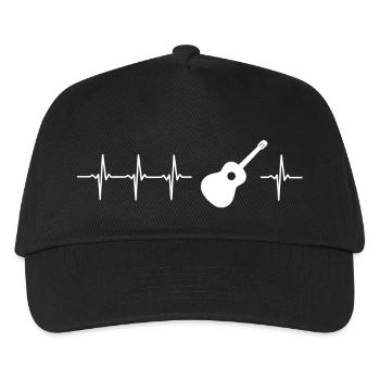 I love acoustic guitar (heartbeat) - Kids’ Baseball Cap - black - Front