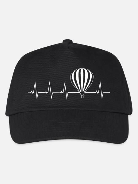 Heißluftballon - Herzschlag - Kinder Basecap - Schwarz