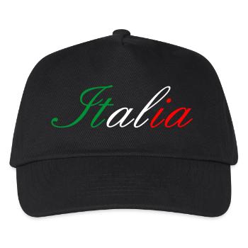 Italia writing color flag - Kids’ Baseball Cap - black - Front