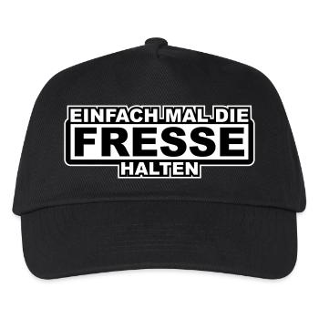 Einfach mal die Fresse Halten Umrandung - Kinder Basecap - Schwarz - Vorne