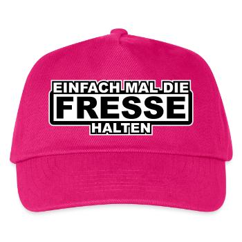 Einfach mal die Fresse Halten Umrandung - Kinder Basecap - Fuchsia - Vorne