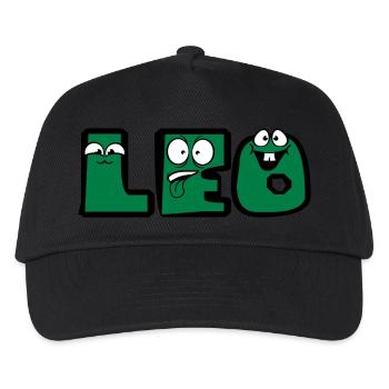 leo first name males child baby offspring pregnant - Kids’ Baseball Cap - black - Front