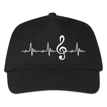 Treble clef heartbeat gift for music lovers - Kids’ Baseball Cap - black - Front