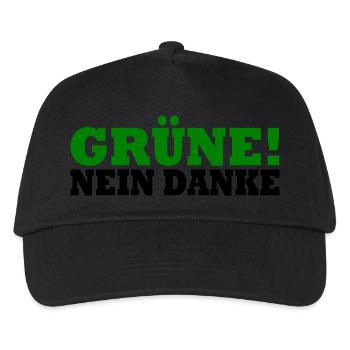 Grüne Nein Danke - Kinder Basecap - Schwarz - Vorne