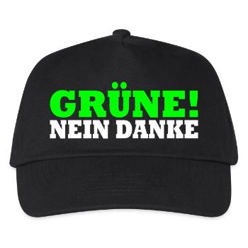 Grüne Nein Danke - Kinder Basecap - Schwarz - Vorne