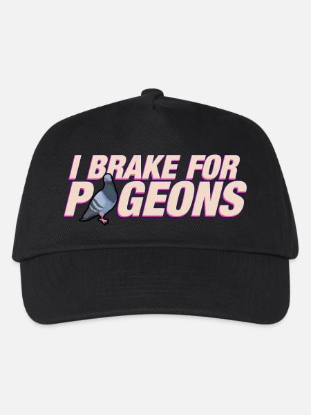 I brake for pigeons - Kids’ Baseball Cap - black