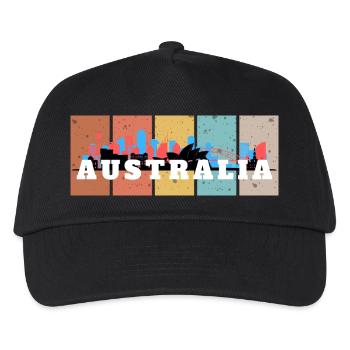 Australia Skyline Panels - Kinder Basecap - Schwarz - Vorne