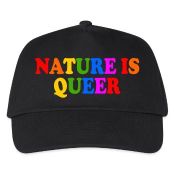 Nature is queer - Kinder Basecap - Schwarz - Vorne