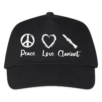 Peace Love Clarinet - Kids’ Baseball Cap - black - Front