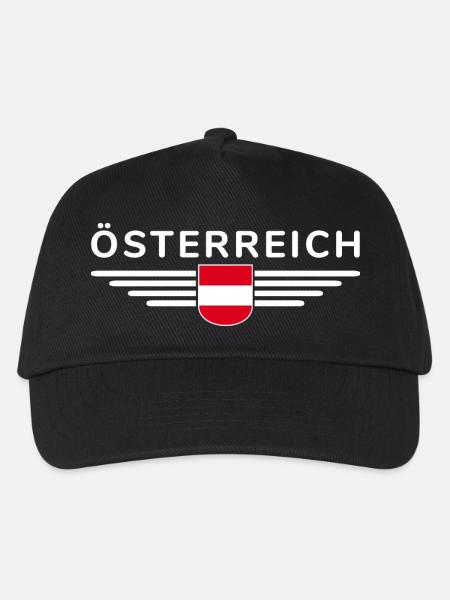 Österreich Fan T Shirt Outfit Design - Kinder Basecap - Schwarz
