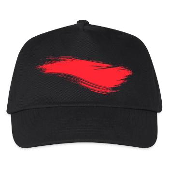 Brushstroke Line Red - Kids’ Baseball Cap - black - Front