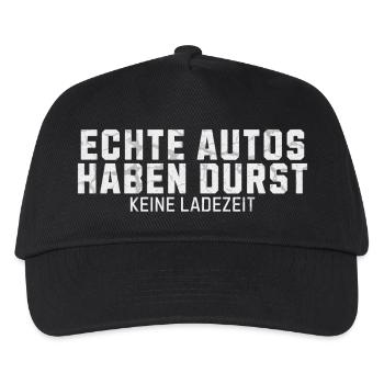 Echte Autos haben Durst Keine Ladezeit - Kinder Basecap - Schwarz - Vorne