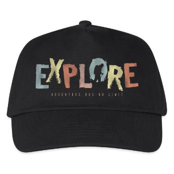 EXPLOREZ – l’aventure n’a pas de frontières - Casquette de baseball Enfant - noir - Devant