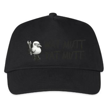 Cool seagull with wrench Low German - Kids’ Baseball Cap - black - Front