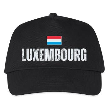 Flagge von Luxemburg, Luxemburger Stolz - Kinder Basecap - Schwarz - Vorne