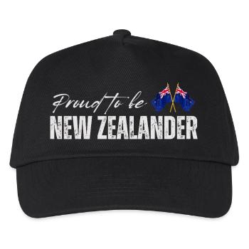 Neuseeländer stolz, ich liebe Neuseeland - Kinder Basecap - Schwarz - Vorne