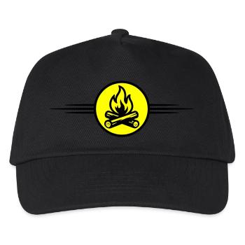 Feuer Lagerfeuer Symbol - Kinder Basecap - Schwarz - Vorne