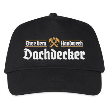 Dachdecker Handwerk Zunftzeichen - Kinder Basecap - Schwarz - Vorne