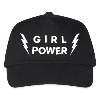 GIRL POWER - Glücksbringer - Kinder Basecap - Schwarz - Vorne