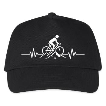 cycliste battement de coeur - Casquette de baseball Enfant - noir - Devant