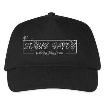 Jesus Saves – Yesterday, Today, Forever - Kids’ Baseball Cap - black - Front