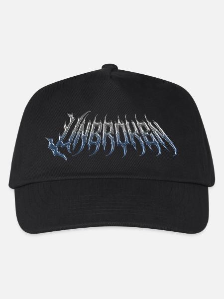 Unbroken – kaltmetallischer Chromtext - Kinder Basecap - Schwarz