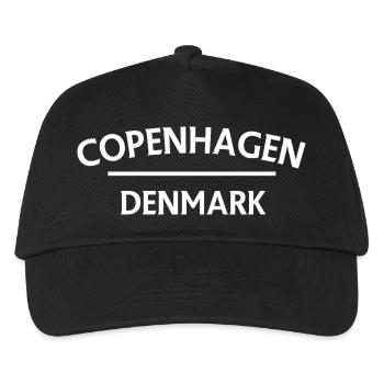 Kopenhagen – Dänemark Textdesign - Kinder Basecap - Schwarz - Vorne