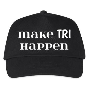 Make TRI Happen. Triathlon Gift - Kids’ Baseball Cap - black - Front