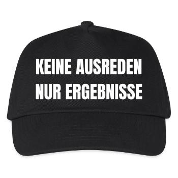 Keine Ausreden Nur Ergebnisse | Arbeit Shirt - Kinder Basecap - Schwarz - Vorne