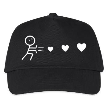 Homme Lanceur de Coeurs Blanc - Casquette de baseball Enfant - noir - Devant