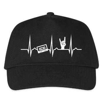 Heavy Metal Kassette EKG - Musik - Nostalgie - Kinder Basecap - Schwarz - Vorne