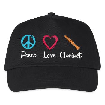 Peace Love Clarinet - Kids’ Baseball Cap - black - Front