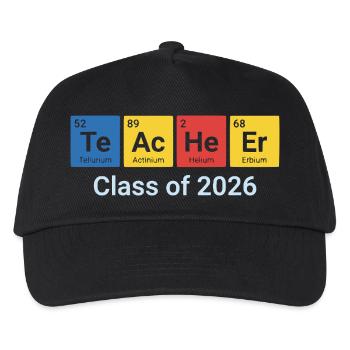 Teacher Periodic Table Class Of 2026 - Kids’ Baseball Cap - black - Front