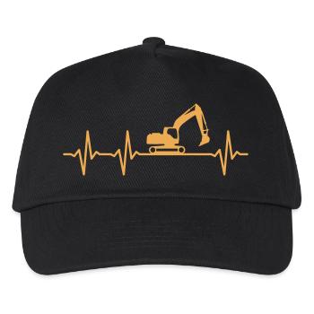 Pelle à battement de cœur Moteur d’excavatrice ouvrier du bâtiment - Casquette de baseball Enfant - noir - Devant