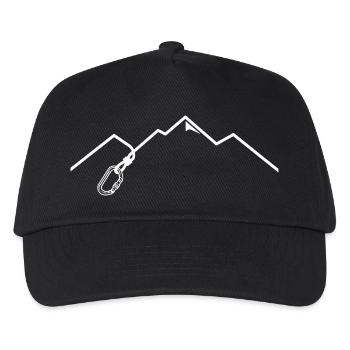 Karabiner Berge Klettern - Kinder Basecap - Schwarz - Vorne