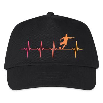 Soccer Sunset Heartbeat Soccer Soccer Player - Kids’ Baseball Cap - black - Front