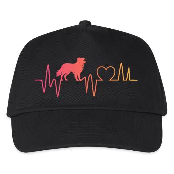Border Collie Herzschlag Hundehalter - Kinder Basecap - Schwarz - Vorne