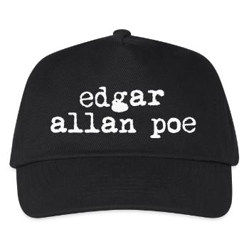 Edgar Allan Poe Typografie Druck - Kinder Basecap - Schwarz - Vorne
