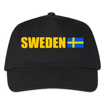 Schweden - Kinder Basecap - Schwarz - Vorne