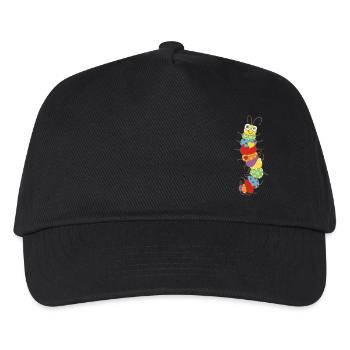 Kleine Raupe Spiel - Kinder Basecap - Schwarz - Vorne