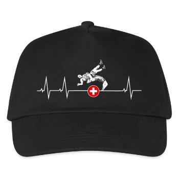 Ich liebe Schwingen - Schweiz - Kinder Basecap - Schwarz - Vorne