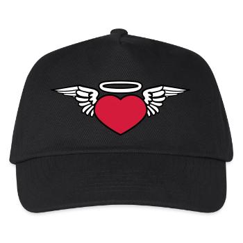 herz fluegel tot tod fliegen gott heiligenschein s - Kinder Basecap - Schwarz - Vorne
