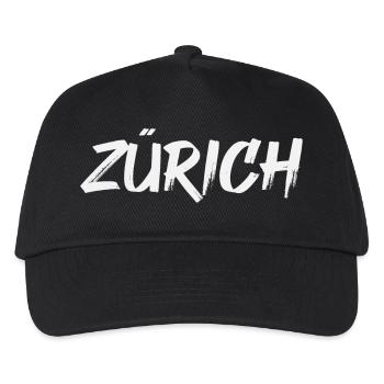 Zürich Stadt Brush Schrift - Kinder Basecap - Schwarz - Vorne