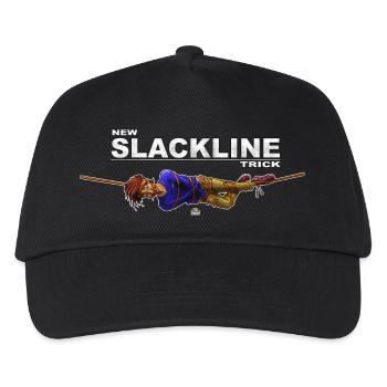 New slackline trick - crazy slackliner - Kids’ Baseball Cap - black - Front